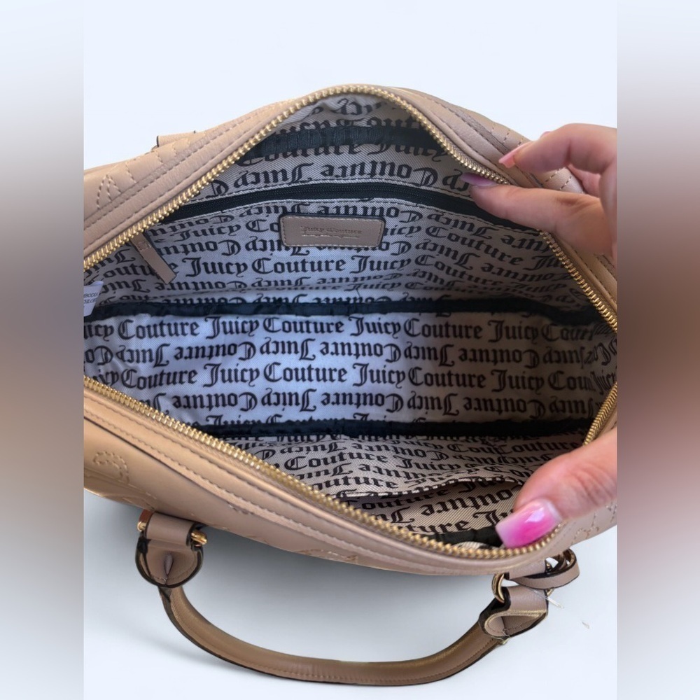 Juicy Couture NWT Lovely Girl Pecan Brown Satchel Bow Heart Bag w/ Charm 🤎 - Picture 9 of 14